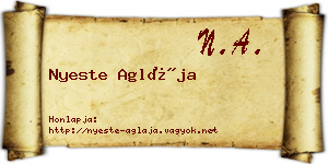 Nyeste Aglája névjegykártya
